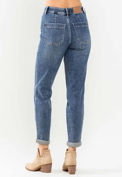88779 Nya Joggers de tiro alto con puños y cordón de Judy Blue Jeans