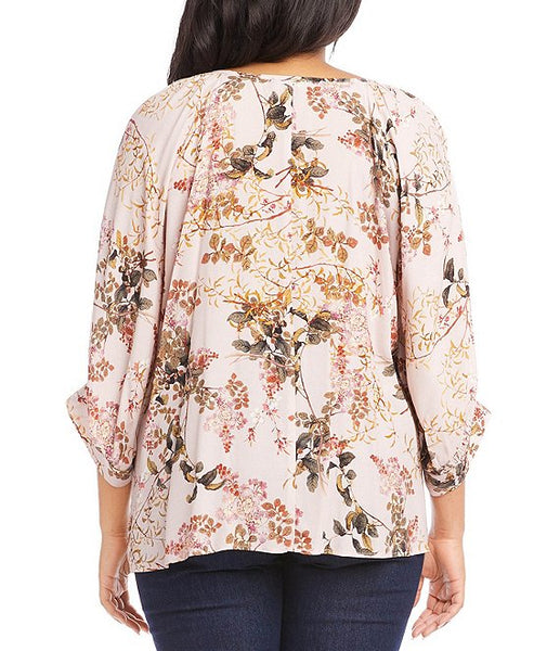 2L19599W Blusa con mangas tipo blusón Lannah - ¡Solo tallas grandes!