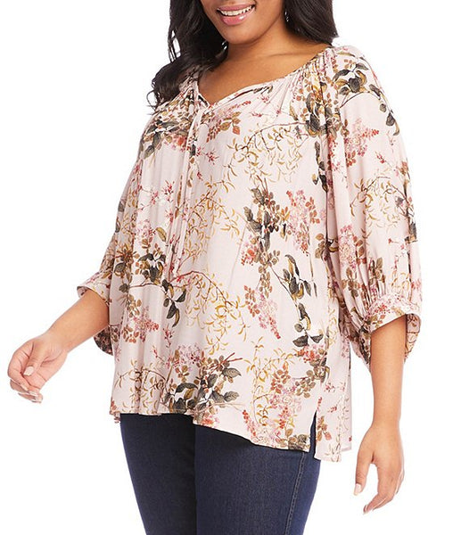 2L19599W Blusa con mangas tipo blusón Lannah - ¡Solo tallas grandes!