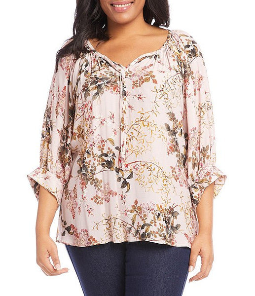 2L19599W Blusa con mangas tipo blusón Lannah - ¡Solo tallas grandes!