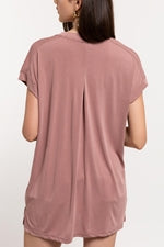 384 Blythe Easy and fun loose top w/ Low V Neckline