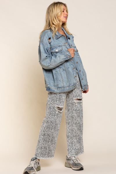 1137 Trudy Denim Studded Jacket