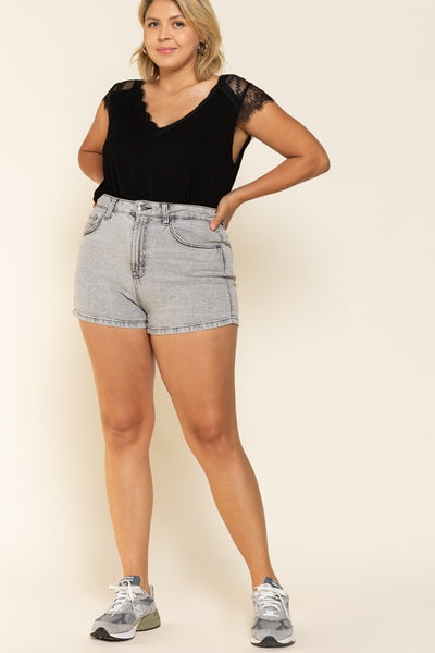 4444 Sabrina Lace Trim Top