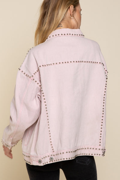 1137 Trudy Denim Studded Jacket