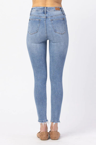 88279 TaVannah Hi-Rise Button Fly Skinny Judy Blue Jeans
