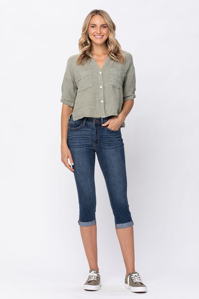 82247   Jeri Mid-Rise Capri Judy Blue Jeans