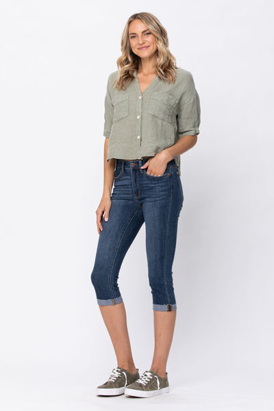 82247   Jeri Mid-Rise Capri Judy Blue Jeans