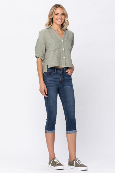82247   Jeri Mid-Rise Capri Judy Blue Jeans