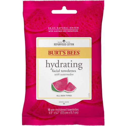 2918 Burt's Bees Facial Cleansing Towelettes - Hydrating Watermelon