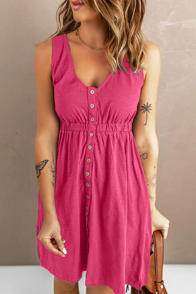 Emma Sleeveless Button Down Mini Magic Dress - ONLINE EXCLUSIVE!