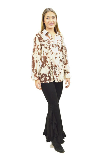 681 Kallie Cowhide Blouse