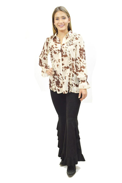 681 Kallie Cowhide Blouse