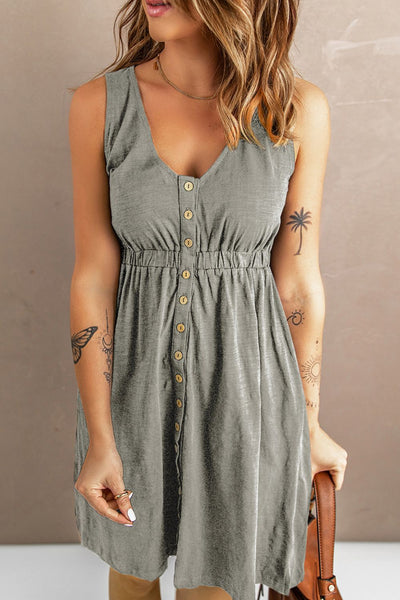 Emma Sleeveless Button Down Mini Magic Dress - ONLINE EXCLUSIVE!