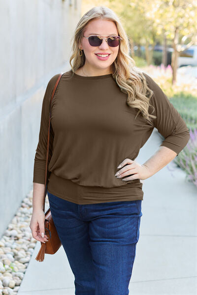Cori Round Neck Batwing Sleeve Blouse