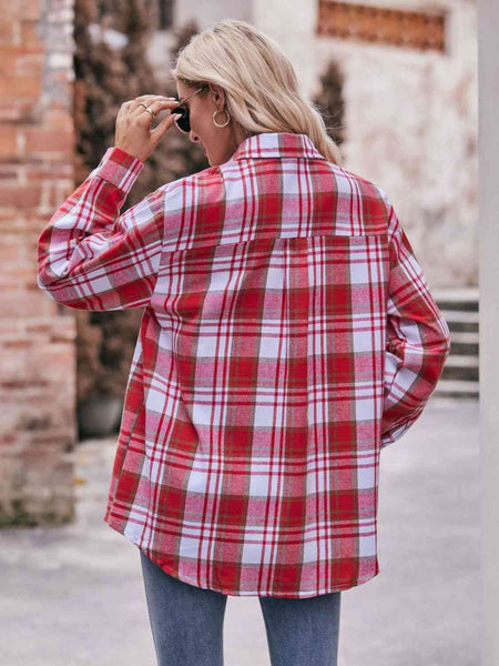 Enya Plaid Dropped Shoulder Longline Shirt