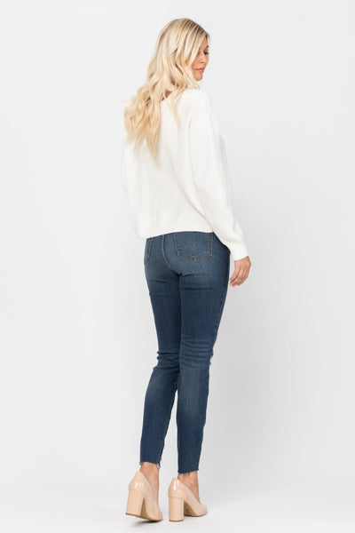 Vaqueros ajustados con parche de leopardo de cintura alta Lizzy 82166 de Judy Blue