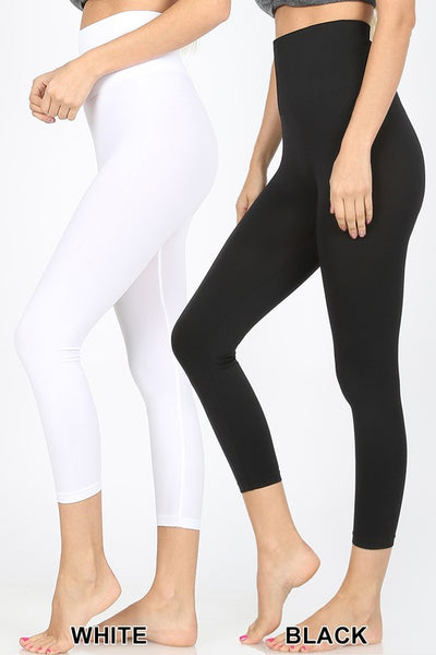 5657 Sandra High Waist Diamond Band Capri Leggings