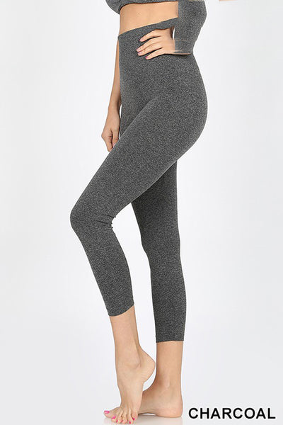 5657 Sandra High Waist Diamond Band Capri Leggings