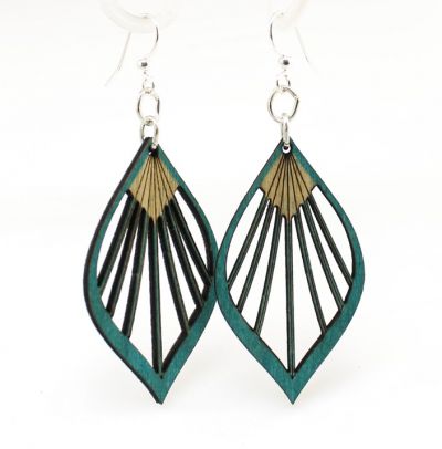 760749 Green Tree Sustainable Wood Earrings