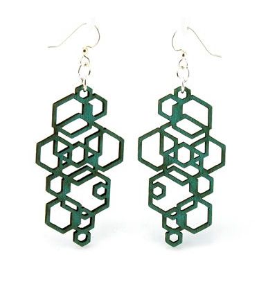760749 Green Tree Sustainable Wood Earrings