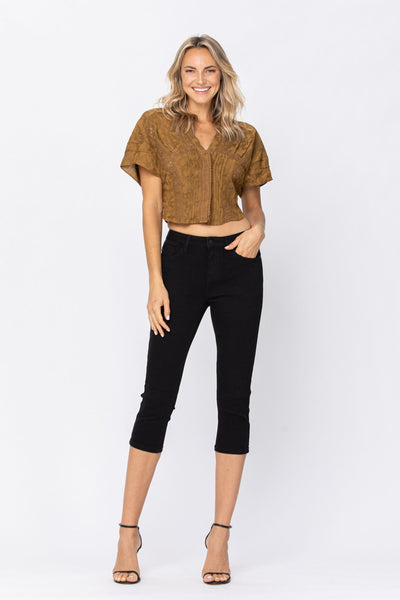 88239 Capri ajustado de talle medio Kamdon de Judy Blue Jeans