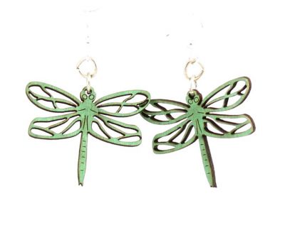 760749 Green Tree Sustainable Wood Earrings