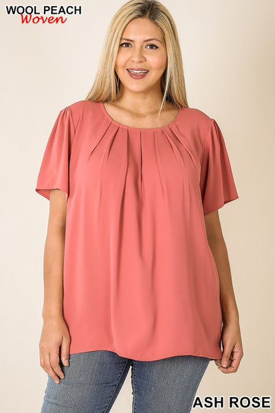2639 Ophelia Woven Pleated Blouse