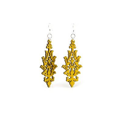 760749 Green Tree Sustainable Wood Earrings