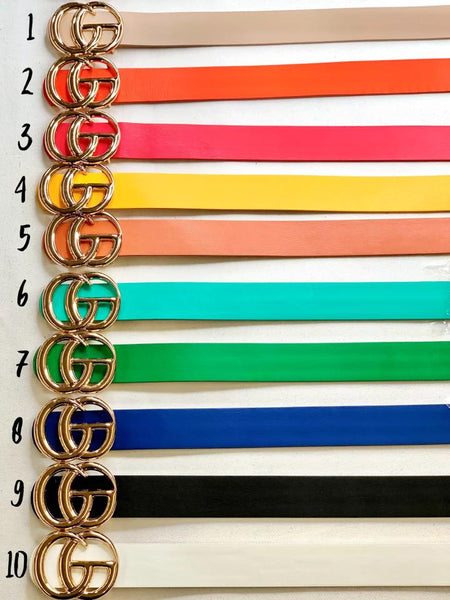 10015 Designer-inspired Spring Colored Belts