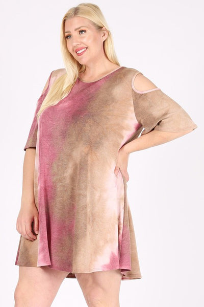 1261 Kaylee Vestido teñido anudado con hombros descubiertos