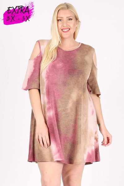 1261 Kaylee Vestido teñido anudado con hombros descubiertos