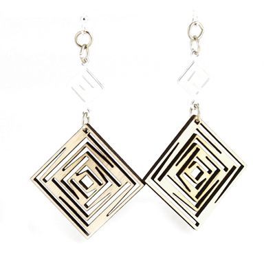 760749 Green Tree Sustainable Wood Earrings