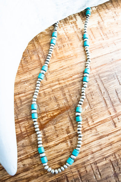 Turquoise Danica Silver Pearl Necklace