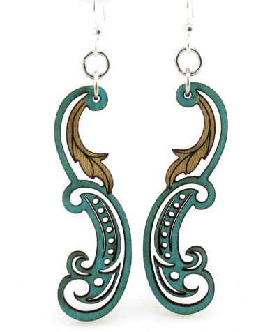 760749 Green Tree Sustainable Wood Earrings