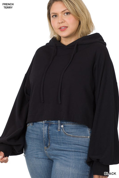 Sudadera corta con mangas globo Emilee