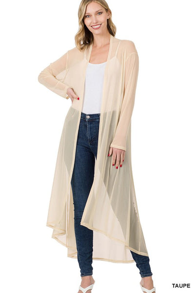 1089 Carolyn Mesh Open Front Kimono - Reg & Plus!