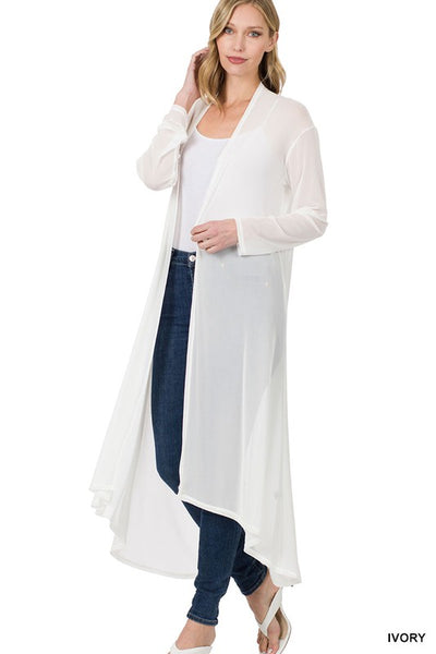 1089 Carolyn Mesh Open Front Kimono - Reg & Plus!