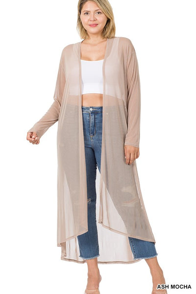 1089 Carolyn Mesh Open Front Kimono - Reg & Plus!