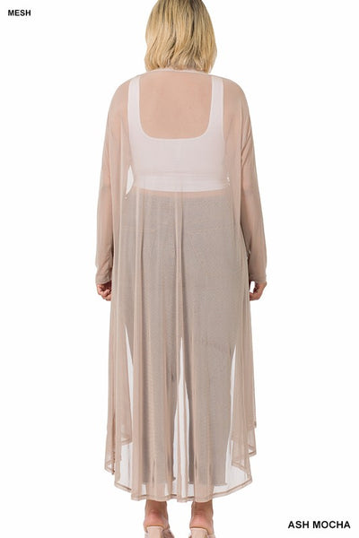 1089 Carolyn Mesh Open Front Kimono - Reg & Plus!