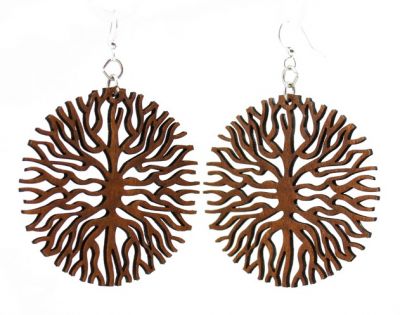 760749 Green Tree Sustainable Wood Earrings