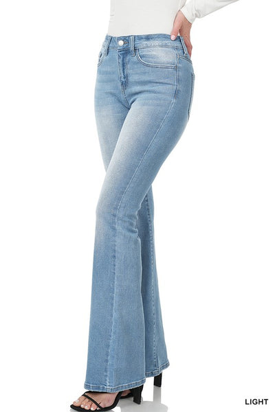 Karleigh Light Wash Mid-Rise Bootcut Jeans by Zenana
