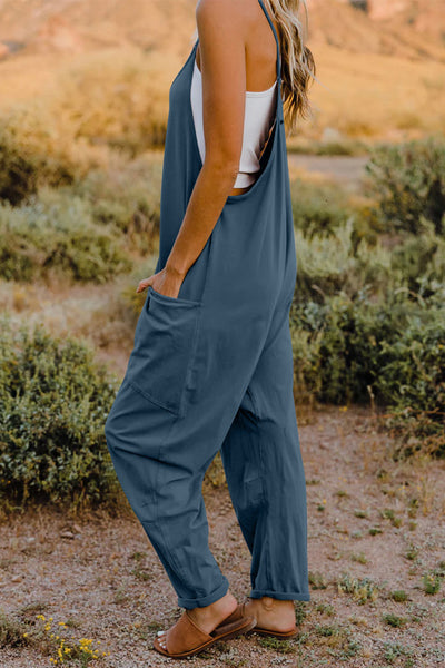 Bijou V-Neck Sleeveless Jumpsuit with Pocket - ONLINE EXCLUSIVE!