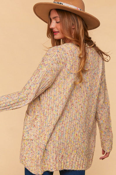 Claire Rainbow Thread Grandpa Cardigan Sweater