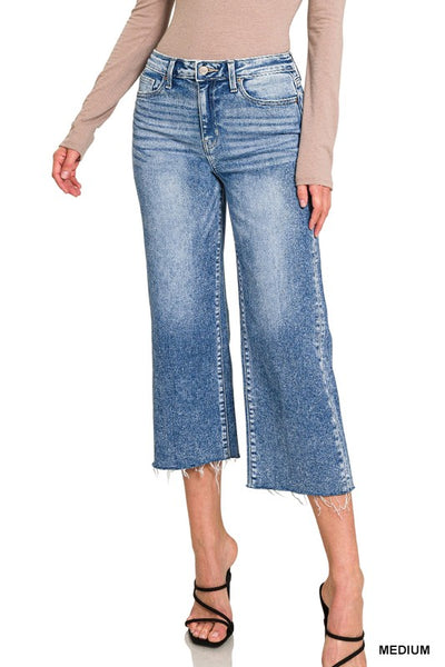 Hallen Raw Hem Cropped Capri Jeans by Zenana