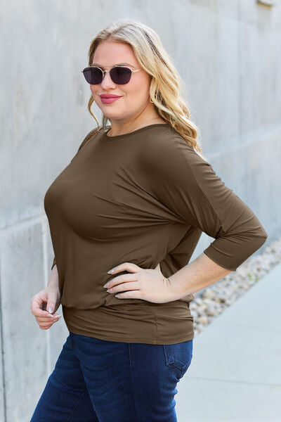 Cori Round Neck Batwing Sleeve Blouse