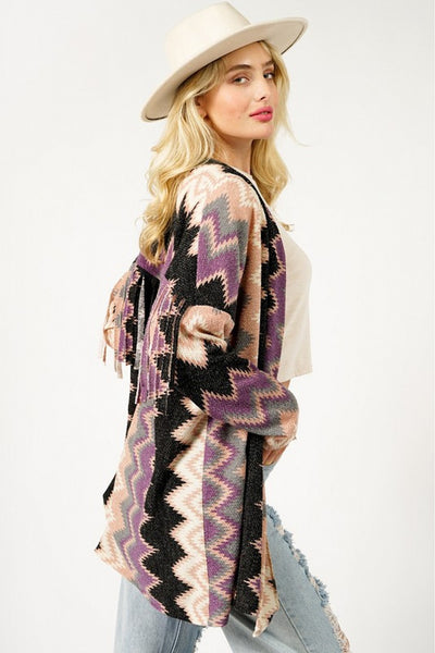 Charmaine Fringe Detail Multicolor Cardigan