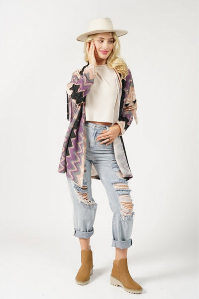 Charmaine Fringe Detail Multicolor Cardigan