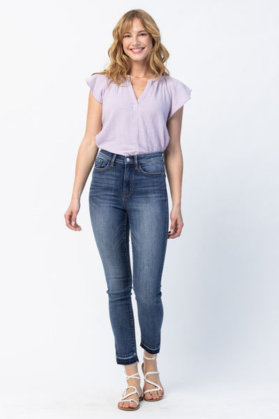 Libby Hi-Rise Skinny w/ Released Hem and Side Slit Judy Blue Jeans