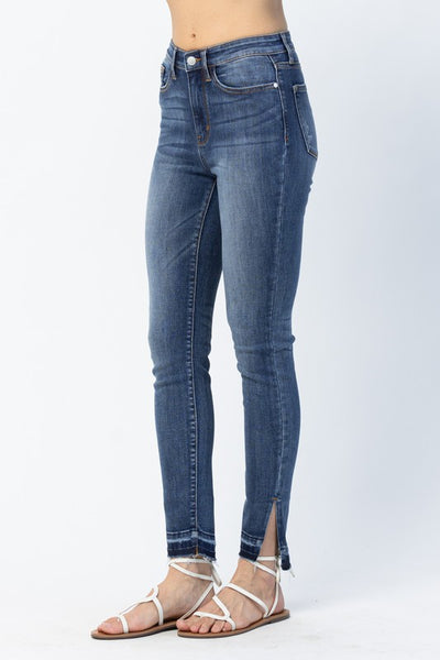 Libby Hi-Rise Skinny w/ Released Hem and Side Slit Judy Blue Jeans