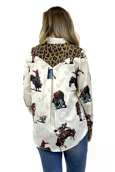 Bentleigh Western Rodeo Top w/ Pearl Snaps